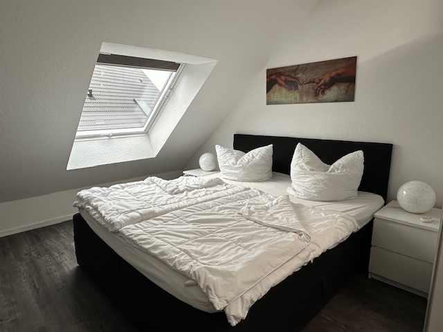 Schlafzimmerbereich Dachgeschoss Landhaus Seewind