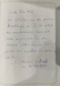 Landhaus Seewind- Dornum - Ostfriesland-Gästebuch-Bewertungen von unseren Gästen